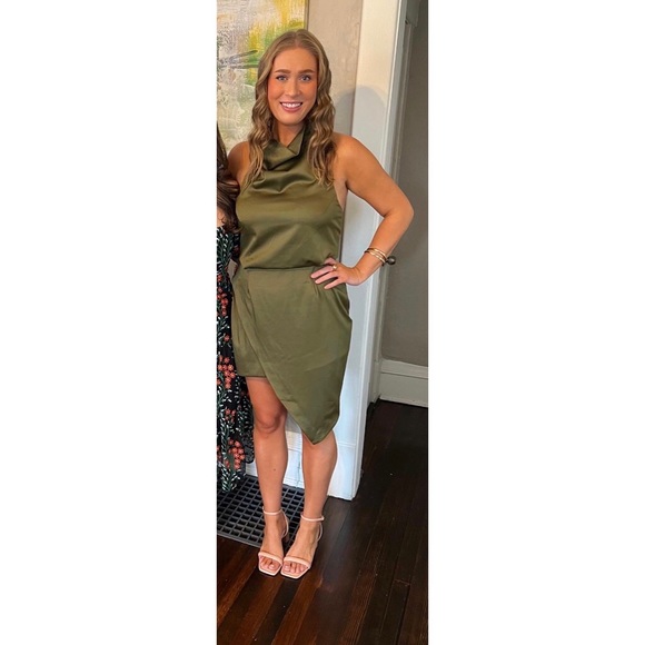 Elliatt x Revolve Camo Halter Dress in Khaki Green - Picture 2 of 2